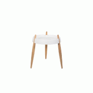 Zafferano Table Basse LIOLÀ h47cm Blanc Frêne Naturel - blanc 8058945335994