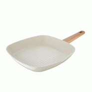 BERGNER Naturally - Poêle grill carrée 28x28cm en aluminium forgé couleur Blanc - Q5051 BERGNER Naturally - Poêle grill carrée 28x28cm en aluminium forgé couleur Blanc - Q5051