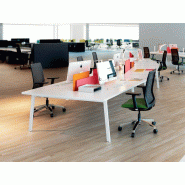Bureau bench 2 personnes M10 plateau mélaminé pieds Bureau bench 2 personnes M10 plateau mélaminé pieds