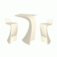 Ensemble WING table + 2 tabourets - crème