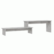 Helloshop26 - Meuble TV industriel pratique avec étagères modulables 180 x 30 x 43 cm en bois d'ingénierie gris béton 02_0047868 - gris Bois massi