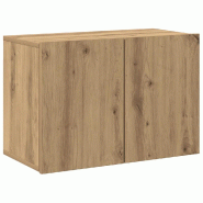 Helloshop26 - Meuble TV mural pratique bois d'ingénierie finition naturelle 60 x 30 x 41 cm en bois chêne artisanal 02_0051164 - Bois massif 3000236