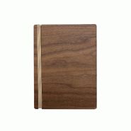 Hungry Club Porte Menu en bois à élastique A5 « Le Demi Tendu » - Noyer - Élastique Miel - Bois massif PM-DT-A5-NO-EM