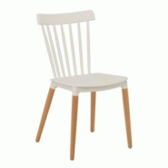 Kosmi Chaise style scandinave à barreaux modèle POP - Coque en résine blanche et pieds en bois naturel - blanc 3760301690672 Kosmi Chaise style scandinave à barreaux modèle POP - Coque en résine blanche et pieds en bois naturel - blanc 3760301690672
