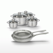Lot de 2 poêles 24/28 cm et 4 faitouts 14/16/20/24 cm Elo Relief Passion - gris Acier inoxydable 18/10 3176239954166