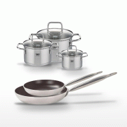 Lot Poêles 24/28 cm avec revêtement céramique sans PFAS & Faitouts 12/16/20 cm Elo Bistro Line Citrin - gris 3176239968163