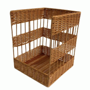 Panier debout en polypropylène pour pain/baguettes - 40x40x50cm - hygiénique et certifié apte au contact alimentaire