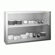 Placard mural inox 1200x400 mm - Hauteur 800 mm ouvert PREMIUM - GOLDINOX - gris inox 3701770820559