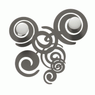Porte-manteau mural Orfeo 29x29 cm en fer forgé avec boutons en bois - Design moderne et linéaire - Fabriqué en Italie - gris 8054609525305