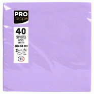 Pronappe - Réf.SV623805I - Carton de 1200 Serviettes ouate 2 plis - papier micro gaufré - 38 X 38 cm - 30 paquets de 40 serviettes Lilas - violet pa