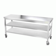 Table de travail en inox 1800 x 700 mm avec 2 étagères sur roulettes PREMIUM / GOLDINOX - inox 3701770801824 Table de travail en inox 1800 x 700 mm avec 2 étagères sur roulettes PREMIUM / GOLDINOX - inox 3701770801824