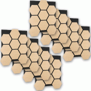 TecTake GmbH tectake 8 panneaux acoustiques Sonic Shield, MDF haute qualité, placage bois véritable, 76x62x1.8cm, marron chêne - marron Bois manufa