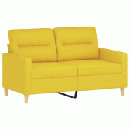 VidaXL Canapé à 2 places Jaune clair 120 cm Tissu Modèle Zervelorix - 359232