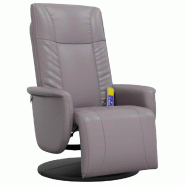 VidaXL Fauteuil inclinable de massage repose-pieds gris similicuir Modèle Zervianor - 356515