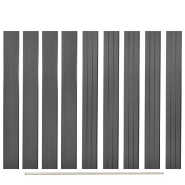 Vidaxl panneaux de clôture de remplacement 9 pcs wpc 170 cm gris 45040