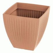 WellHome - Pot en plastique rotomoulé 130 L Ø60x58cm coloris terracotta - Latia Square MIDL - orange plastique WH17287