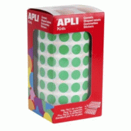 Apli 5192 gommettes rondes, diam. 10,5 mm, en rouleau, coloris vert - bleu papier 8410782048541