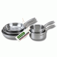 Batterie de cuisine avec 3 poêles 20/26/28 cm et 2 casseroles 14/18 cm en inox sans PFAS Fackelmann Vita3 - gris Acier inoxydable 18/10 3176239924602