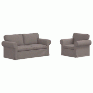 Canapé 2 pcs Taupe 175 x 82 x 80 cm tissu Modèle Apex Modern Pro - Matériau naturel 8721364374218