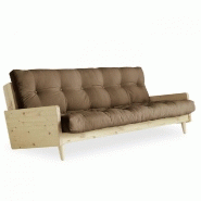 CANAPÉ 3 PLACES CONVERTIBLE INDIE STYLE SCANDINAVE FUTON MOCCA COUCHAGE 130*190 CM.