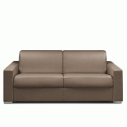 CANAPÉ EXPRESS 160 CM DREAMER EDITION CUIR ET PU CAYENNE TAUPE MATELAS 16 CM