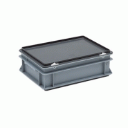 Coffret en plastique gris, dimensions 400 x 300 x 120 mm - KESMARKET