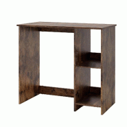 COSTWAY Petit bureau, bureau d'ordinateur à 2 compartiments, table pour PC, table de bureau pour petits espaces, 80 x 40 x 74 cm, naturel - marron Bo