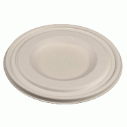 Couvercle pour Mix Bowl réf 39075 bagasse blanche Ø21x1,2cm - par 200
