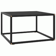 Décoshop26 - Table basse design moderne et contemporaine avec verre et acier noir 60 x 60 x 35 cm DEC039881 - noir verre 3000264636189