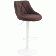 Décoshop26 - Tabouret de bar chaise haute x 1 avec coutures décoratives assise en tissu marron pieds métal blanc 10_0005090 - marron 3000252456683 Décoshop26 - Tabouret de bar chaise haute x 1 avec coutures décoratives assise en tissu marron pieds métal blanc 10_0005090 - marron 3000252456683