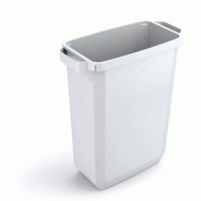 Durable 1800496010 Poubelle Durabin 60 litres, alimentaire, avec poignées, blanc - 1800496010