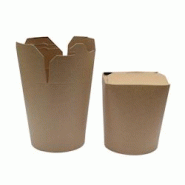 FIRSTPACK FHC - 500Pcs - Pot carton rond kraft fermeture à fente - 100x90x120mm 1000ml - marron 210ASWOK32 FIRSTPACK FHC - 500Pcs - Pot carton rond kraft fermeture à fente - 100x90x120mm 1000ml - marron 210ASWOK32