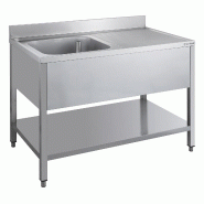GastroHero Table de lavage ECO 12x7 avec 1 bac à gauche - inox SPT-ECO1270L