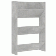 Helloshop26 - Armoire à chaussures murale moderne design épuré 60 x 18 x 90 cm gain de place en aggloméré gris béton 02_0047898 - gris 3000235006331