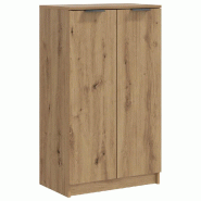 Helloshop26 - Armoire à chaussures rangement organisé 59 x 35 x 100 cm en bois d'ingénierie chêne artisanal 02_0050995 - Bois massif 3000236686884