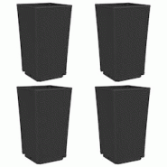Helloshop26 - Jardinière bac lit surélevé plantes fleurs jardin terrasses lot de 4 32,5 x 32,5 x 57 cm polypropylène noir 02_0039113 - 3000218060084 Helloshop26 - Jardinière bac lit surélevé plantes fleurs jardin terrasses lot de 4 32,5 x 32,5 x 57 cm polypropylène noir 02_0039113 - 3000218060084