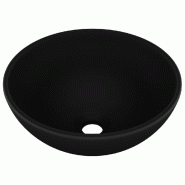 Helloshop26 - Lavabo rond de salle de bain 32,5 x 14 cm céramique noir mat 02_0002717 - 3000102161538