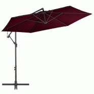 Helloshop26 - Parasol déporté avec mât en aluminium 300 cm bordeaux 02_0008494 - 3000453482726