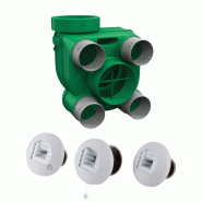 Kit Hygro B VMC simple flux hygroréglable basse conso + 3 bouches cordon et à piles - Axelair - KHBMRST5160 Kit Hygro B VMC simple flux hygroréglable basse conso + 3 bouches cordon et à piles - Axelair - KHBMRST5160