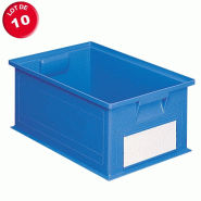 Lot de 10 caisses plastiques cp 27 litres bleues_0