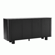 Oviala Business Buffet scandinave 4 portes L160 cm bois noir - noir Bois massif 113863