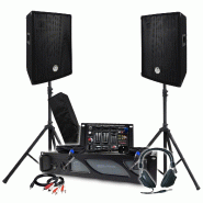 Pack Sono BM SONIC Amplificateur 1000W, Paire d'Enceintes Passives 2x400W, Table de Mixage, Pieds, Casque DJ, Câbles et Micro - 3666638038173