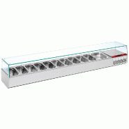 Saladette à ingrédient à poser gn 11x1/3 + gn 1x1/9 avec vitrine - ... - PSY249G/PP9