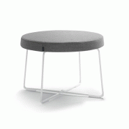 Tabouret bas Let's Sit en tissu - assise rembourrée - piètement en acier - hauteur 38,2 cm Tabouret bas Let's Sit en tissu - assise rembourrée - piètement en acier - hauteur 38,2 cm