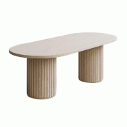 STELLAMEUBLES Table basse TOSCANA en Travertin Premium - 8964100063032