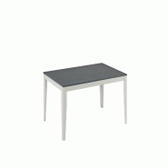 Stones Table basse Lock avec plateau en céramique sur structure en verre et métal peint anthracite - Dimensions 70 x 70 x 29,5 cm - gris métal OM/4