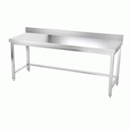 Table de travail en inox 2000 x 500 mm adossée avec renfort PREMIUM / GOLDINOX - gris inox 3701770802463 Table de travail en inox 2000 x 500 mm adossée avec renfort PREMIUM / GOLDINOX - gris inox 3701770802463