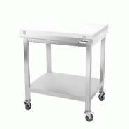 Table de travail en inox 800x600 mm avec plaque de découpe blanche sur roulettes PREMIUM - GOLDINOX - gris inox 3701770841912