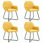 VidaXL Chaises à manger lot de 4 jaune tissu Modèle Fermonis - 277108