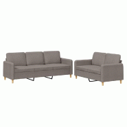 VidaXL Ensemble de canapés 2 pcs avec coussins Taupe Tissu Modèle Atlas Riviera - 3202125